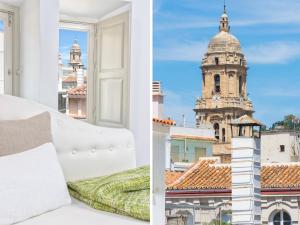 Posteľ alebo postele v izbe v ubytovaní iloftmalaga Premium Centro Histórico