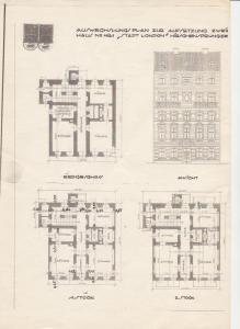 three plans of a building with at Apartmá Amélie-Elise in Mariánské Lázně