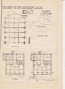 a drawing of the floor plans of a building at Apartmá Amélie-Elise in Mariánské Lázně
