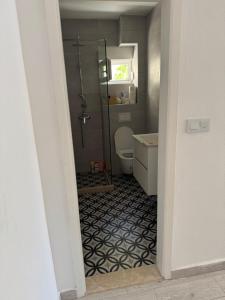 a bathroom with a shower and a toilet at Apartman Ana in Neum +24 photos