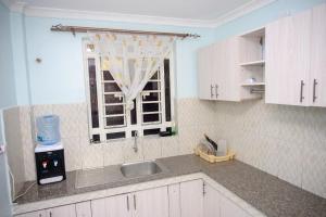 a kitchen with a sink and a window at SpringStone executive apartment A15 in Ongata Rongai 