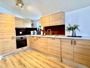 Kuchyň nebo kuchyňský kout v ubytování Golden Apartments