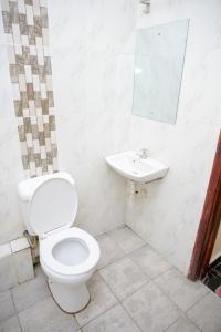 a bathroom with a toilet and a sink at SpringStone executive apartment A10 in Ongata Rongai 