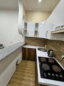 Kuchyň nebo kuchyňský kout v ubytování ბინა საბურთალოზე 2 საძინებელი #9 + 8 fotografií