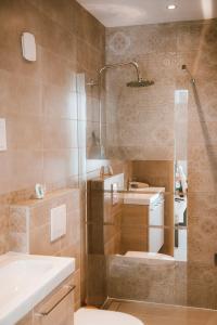 Phòng tắm tại Marselan - Gîtes Du Mas Des Jeux