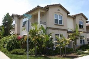 a street sign in front of a house at Beach Oasis in Carlsbad Village in Carlsbad
