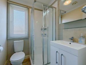 a bathroom with a toilet and a sink and a shower at 2 Bed in Stepaside 91799 in Stepaside +16 photos
