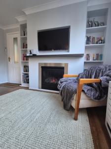 TV a/nebo společenská místnost v ubytování Fenway Cottage