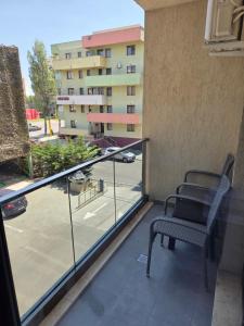En balkon eller terrasse på C&Y Apartments Metropol