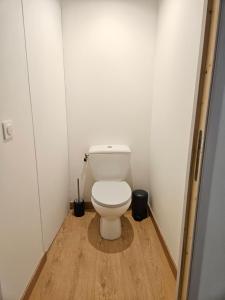 a bathroom with a white toilet in a room at Appartement - mas provençal in Sernhac +17 photos