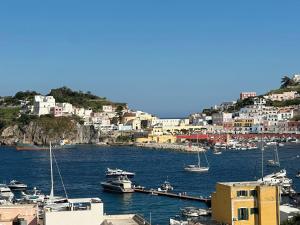a view of a harbor with boats in the water at Maridea - Villa Zagara in Ponza