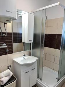 Koupelna v ubytování Apartments Frakić