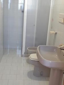 Koupelna v ubytování Baia Unci