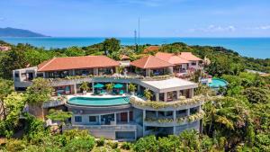an aerial view of a resort at Panorama Summit - Private Pool with Sunset View in Plai Laem