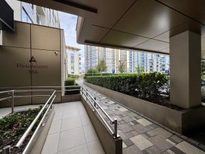 a view from the outside of a building at Magnolia Apartment Luxury and Relaxation on the Sava in Belgrade