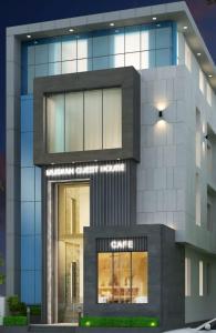 a rendering of a building with a large window at Hotel Muskan in Mathura