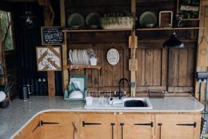 Η κουζίνα ή μικρή κουζίνα στο Shepherds Hut +38 φωτογραφίες