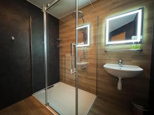 Koupelna v ubytování Hotel Velká Klajdovka