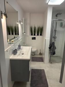 Koupelna v ubytování Apartament Siemionkowo