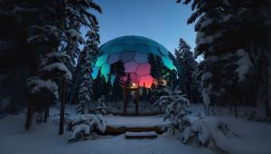 SKOG Aurora igloos semasa musim sejuk