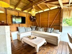 Et opholdsområde på T3 de charme avec Rooftop vue mer, le Cactus