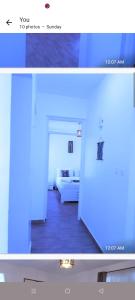 Una vista de una habitación con luz azul. en The Crib House 254, en Kitengela 