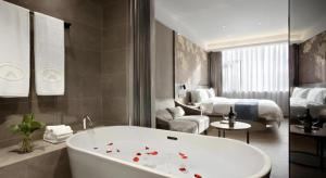 Posezení v ubytování Shenzhen Hanyong Hotel Fuyong Branch
