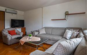 a living room with a couch and a coffee table at Awesome Home In Pula With Sauna in Pula