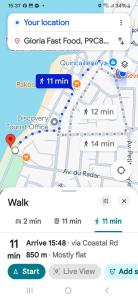 a screenshot of a cell phone with a map at Cozy, Good Vibes, Central and Functional in Flic-en-Flac