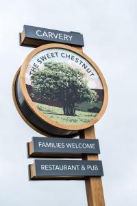 a sign for the forest chevellyn families welcome at Sweet Chestnut, Dunfermline by Marston's Inns in Dunfermline