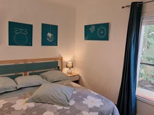 a bedroom with two beds and a window at Chez Marie in Carry-le-Rouet