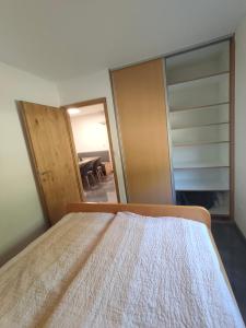 a bedroom with a bed and a closet at Hiška 4005 - Terme Čatež in Brežice +14 photos