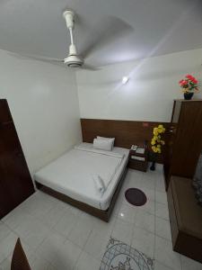 巴纳内拉斯Hotel Dargah的房间里有一张床的小卧室