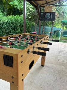 a ping pong table with birds sitting on it at Vikendica Fruškogorski kutak - Fruška Gora in Čerević +52 photos
