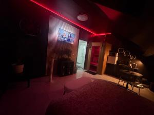 TV a/nebo společenská místnost v ubytování La suite 7 Sauna et jacuzi