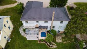 an aerial view of a house with a metal roof at Port Albert Inn in Port Albert