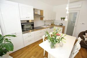 Kuchyň nebo kuchyňský kout v ubytování Apartment Amber