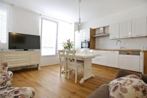 Kuchyň nebo kuchyňský kout v ubytování Apartment Amber