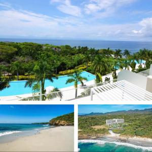 a collage of photos of a resort and the beach at Punta Mita Beachfront Ocean Views BOLONGO in Higuera Blanca