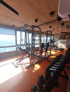 Fitness centrum a/nebo fitness zařízení v ubytování Departamento Piso 19 Vista Panorámica Bahía y Coquimbo