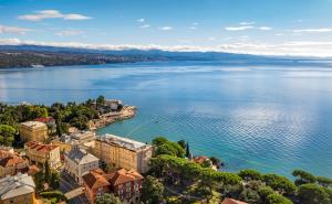 an aerial view of a large body of water at Hotel Kvarner - by Liburnia Hotels & Villas in Opatija