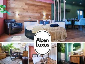 Postel nebo postele na pokoji v ubytování COLORGRAM Loft - Colorful Design Apartment in Tyrol, presented by AlpenLuxus