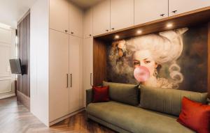 a large painting of a woman with a pink tongue at 2 - Dolce Antoinette - DonViore in Győr