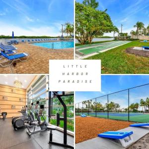 ラスキンにあるBahia Waterview Suite Pool Tennis Beach Fishingのプール付きのリゾートの写真コラージュ