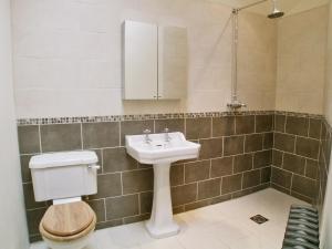 a bathroom with a sink and a toilet at Lower Shippen - 23493 in North Petherwin