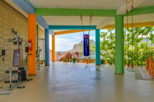 a building with a gym with a view of a mountain at Near Camel’s Humps Hotel in Koktebel