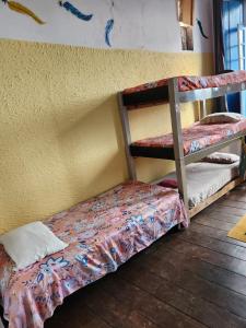 a bedroom with two bunk beds in a room at HOSTEL RAIZ da BAHIA Antigo Hostel Torre in Salvador