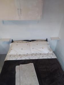 a small bed with two pillows on it in a room at Monoambiente Tradicional in Paysandú