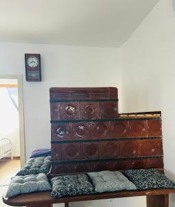 a large wooden dresser sitting in a room at Bohinj Countryside House in Bohinjska Bistrica