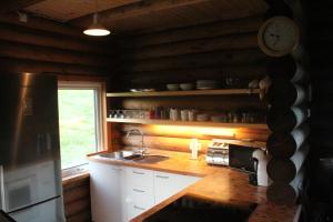 Kuchyň nebo kuchyňský kout v ubytování Akureyri Log Cabin